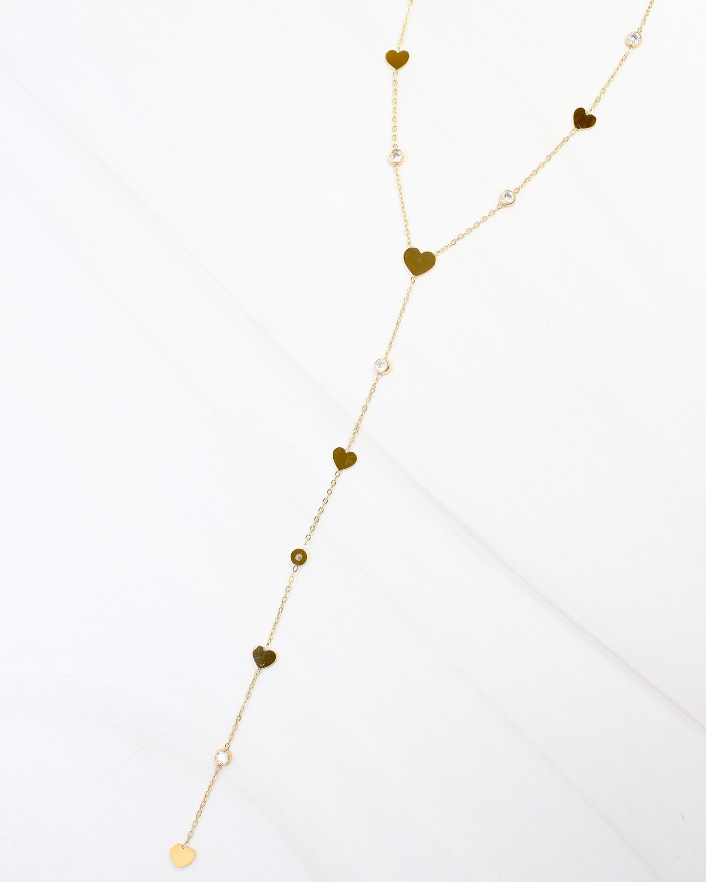 Stockbridge Heart Y Necklace Gold