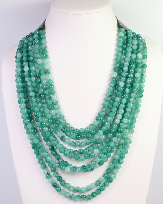 Kalin Beaded Layered Magnetic Necklace Green
