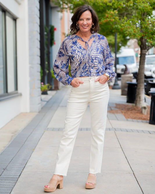 Rosita Abstract and Floral Print Top