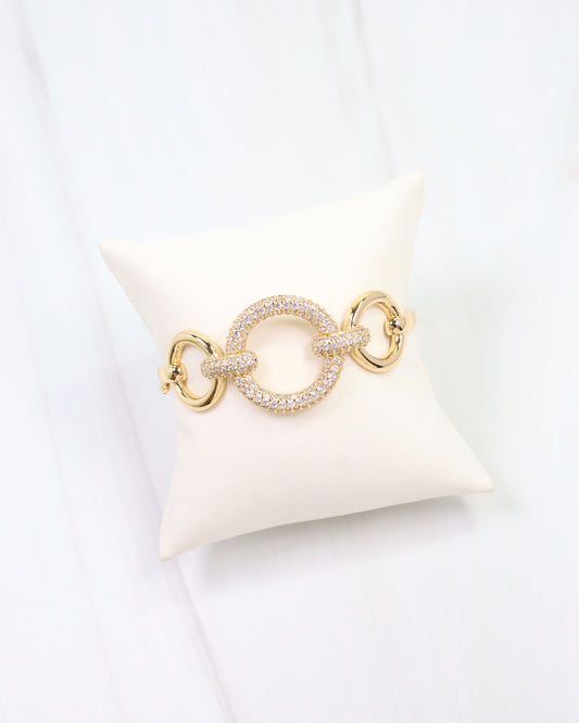 Harlem CZ Pave Clasp Bracelet WR Gold