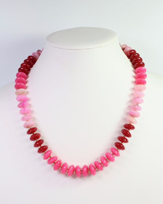 Belfast Stone Beaded Necklace Pink Multi