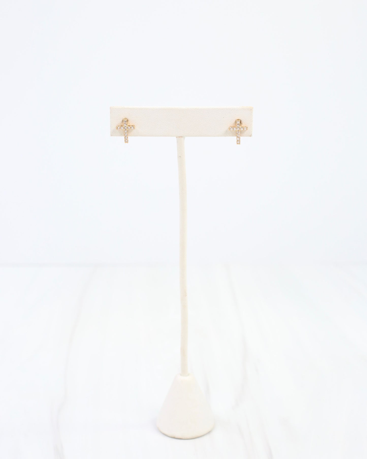 Wickham CZ Cross Earring Gold