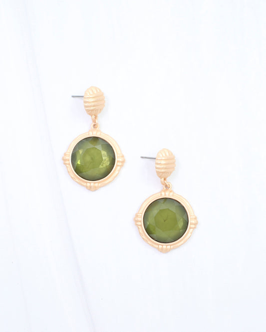 Simms Stone Drop Earring Olive