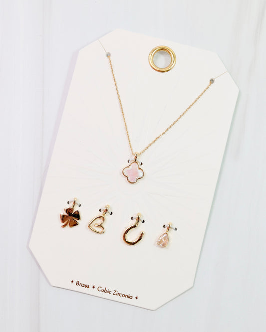 All the Luck Charm Necklace Set Gold