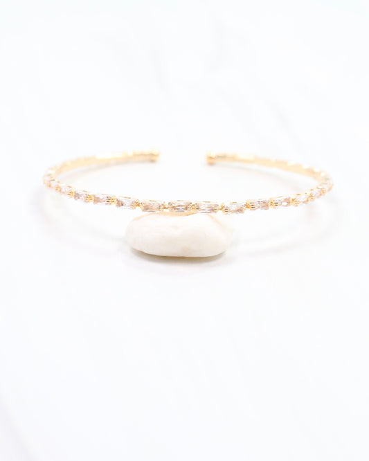 Hawthorne CZ Cuff Bracelet Gold