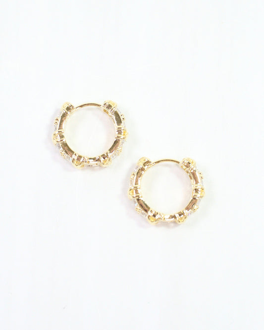 Sykes Crystal Small Hoop Earring Gold