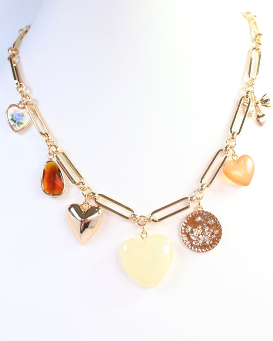 Harrogate Heart Charm Necklace Gold