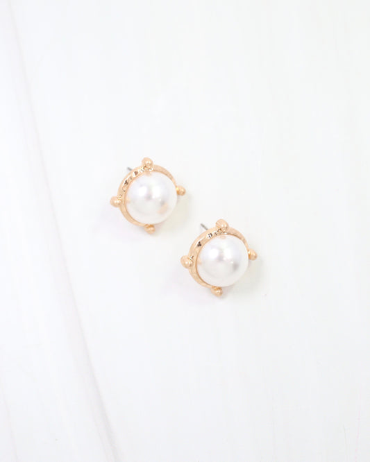 Florissant Round Post Earring Pearl