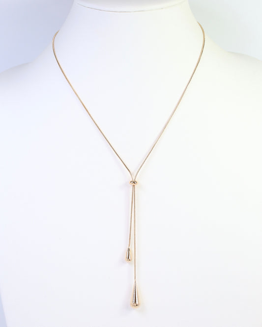 Mount Vernon Teardrop Slider Necklace Gold