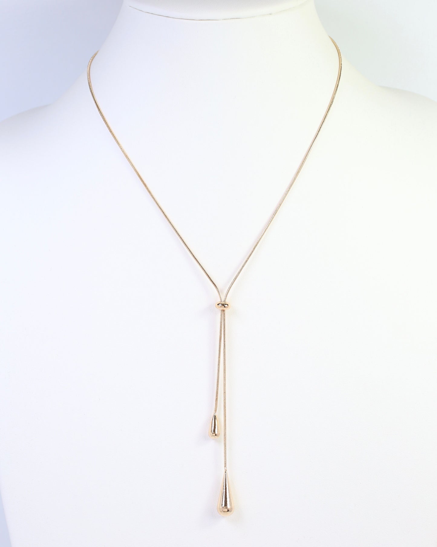 Mount Vernon Teardrop Slider Necklace Gold