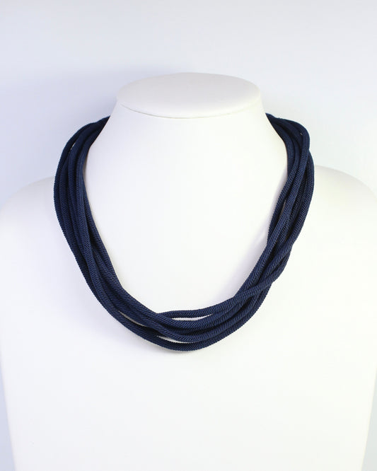 Cranston Layered Cord Necklace Navy