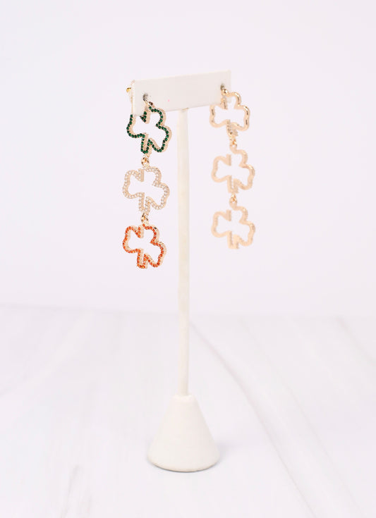 Dublin CZ Shamrock Drop Earring MULTI