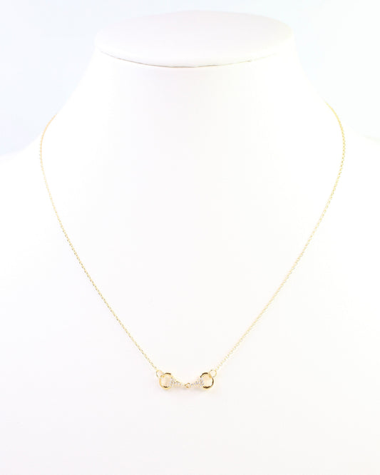 Sullivan Pave CZ Horsebit Necklace WR Gold