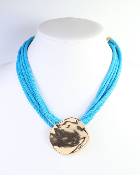 Calia Gold Pendant Cord Necklace Turquoise