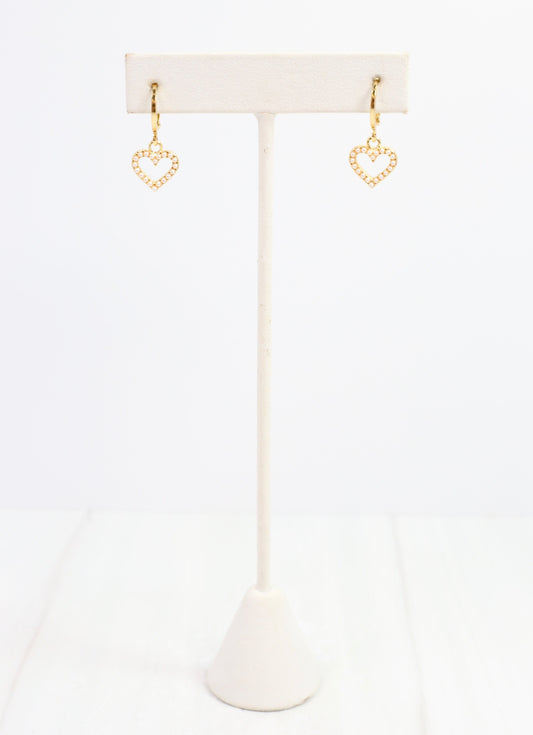 Dupont Pearl Heart Earring Gold