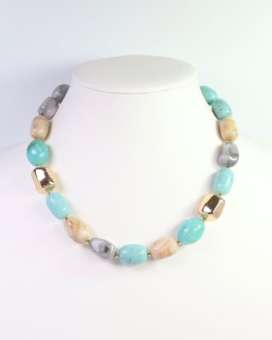 Aberdeen Stone Beaded Necklace Turquoise