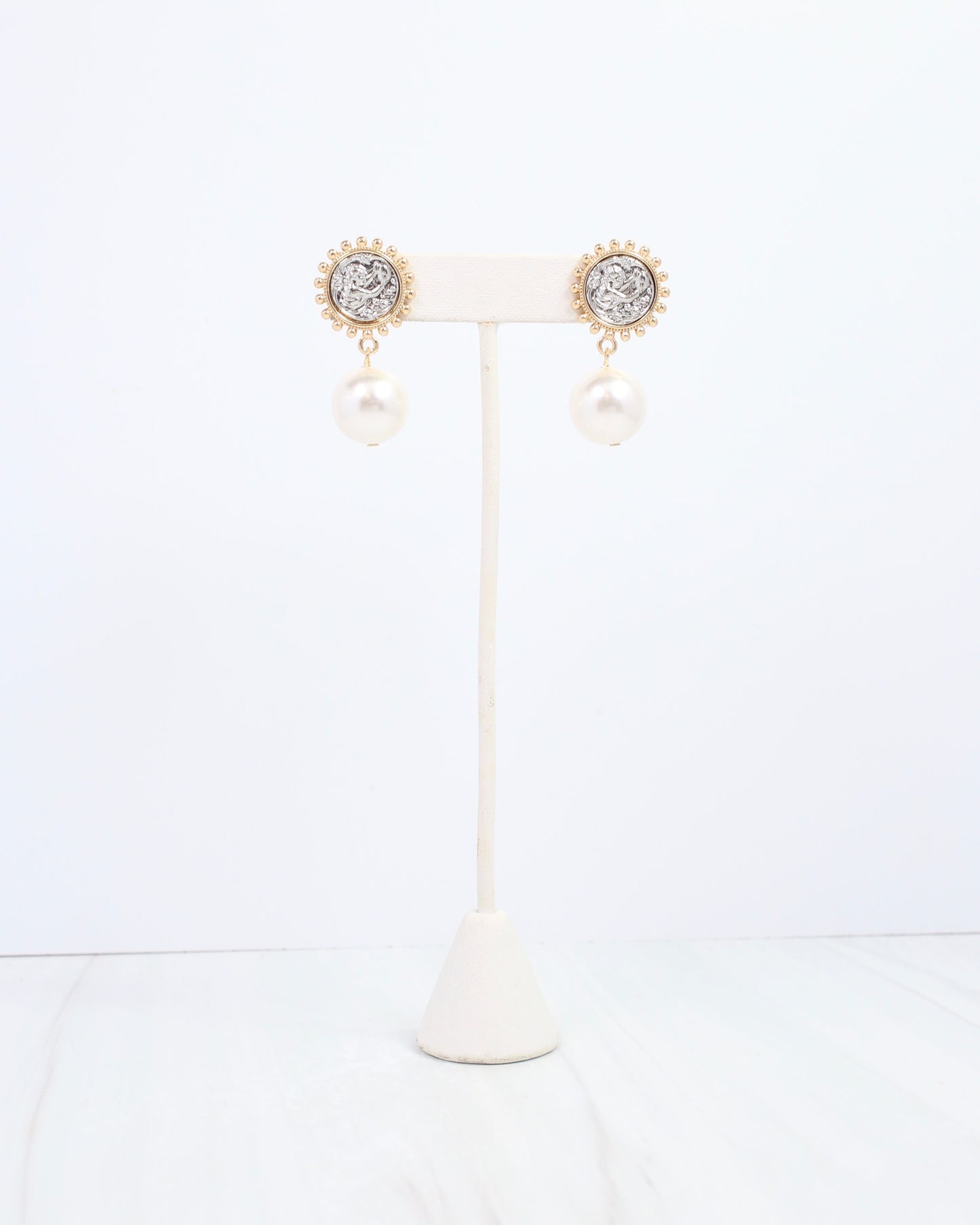 Kiama Coin Pearl Drop Earring Gold