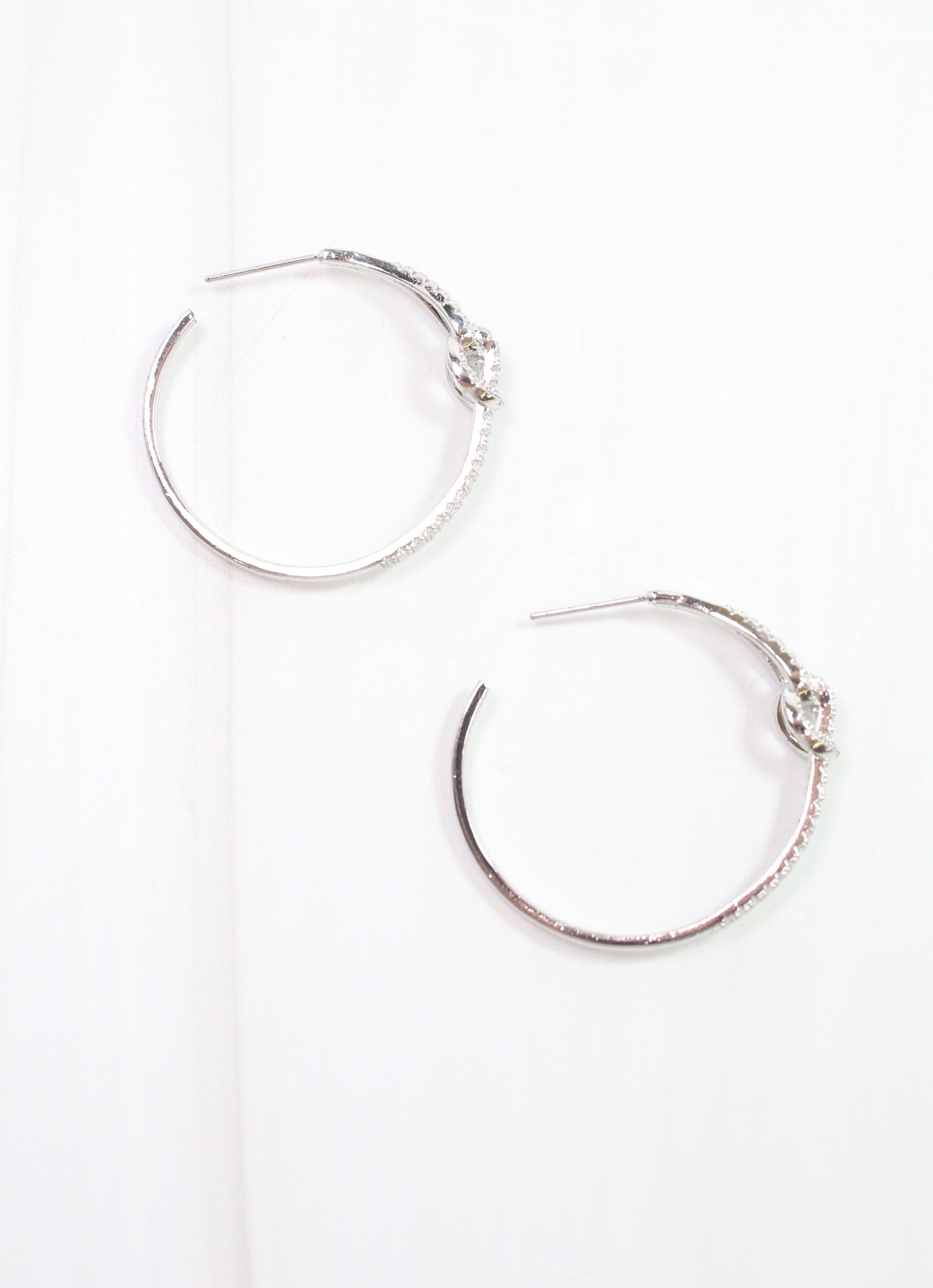 McSorley CZ Link Hoop Earring Silver