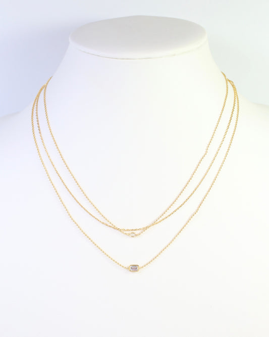 Hastings CZ Layered Necklace Gold