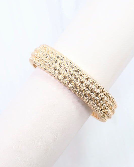Breckenridge Textured Stretch Bracelet Gold