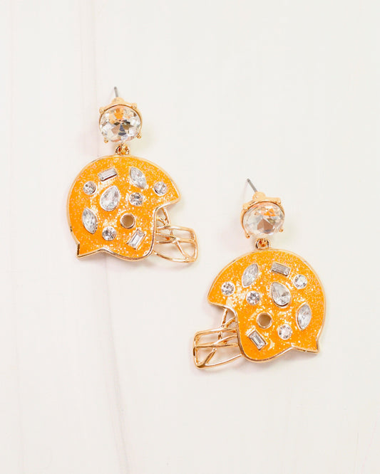Halsey Helmet Earring Orange White