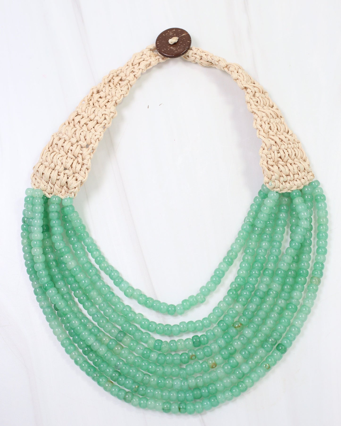 Ironwood Multi Layered Beaded Necklace Green