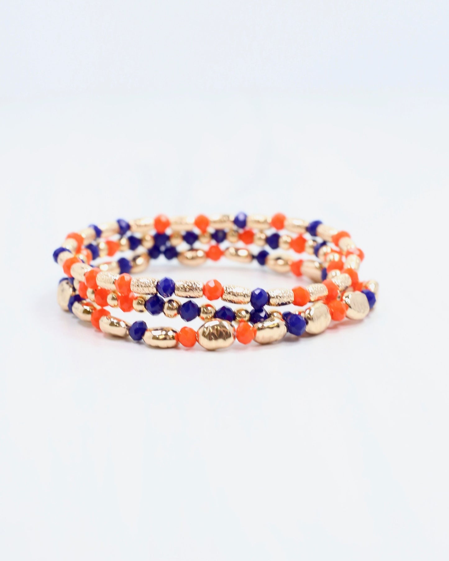 Spirit Beaded Bracelet Set Blue Orange