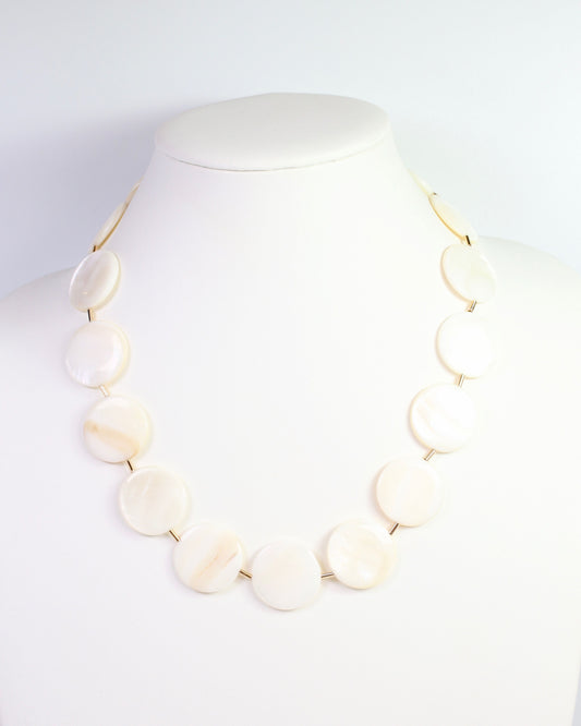 Duxbury Shell Disc Necklace Ivory