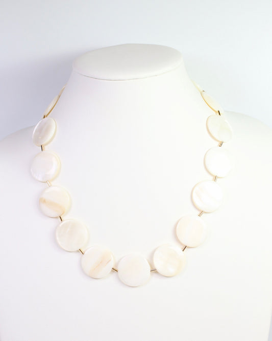 Duxbury Shell Disc Necklace Ivory