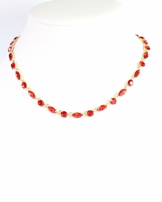 Charlie Crystal Necklace Red