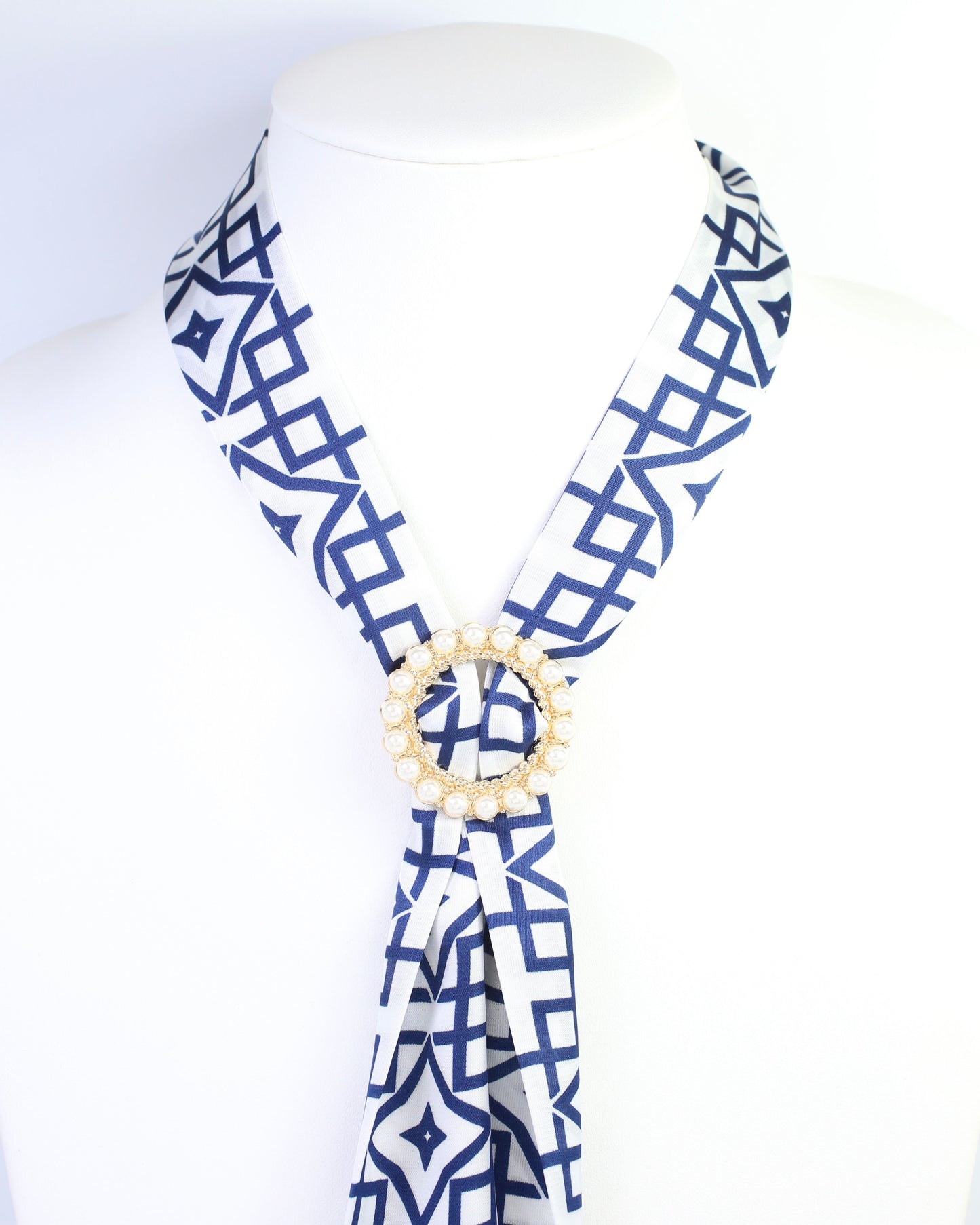 Rubi Pearl Lined Circle Scarf Slide Gold