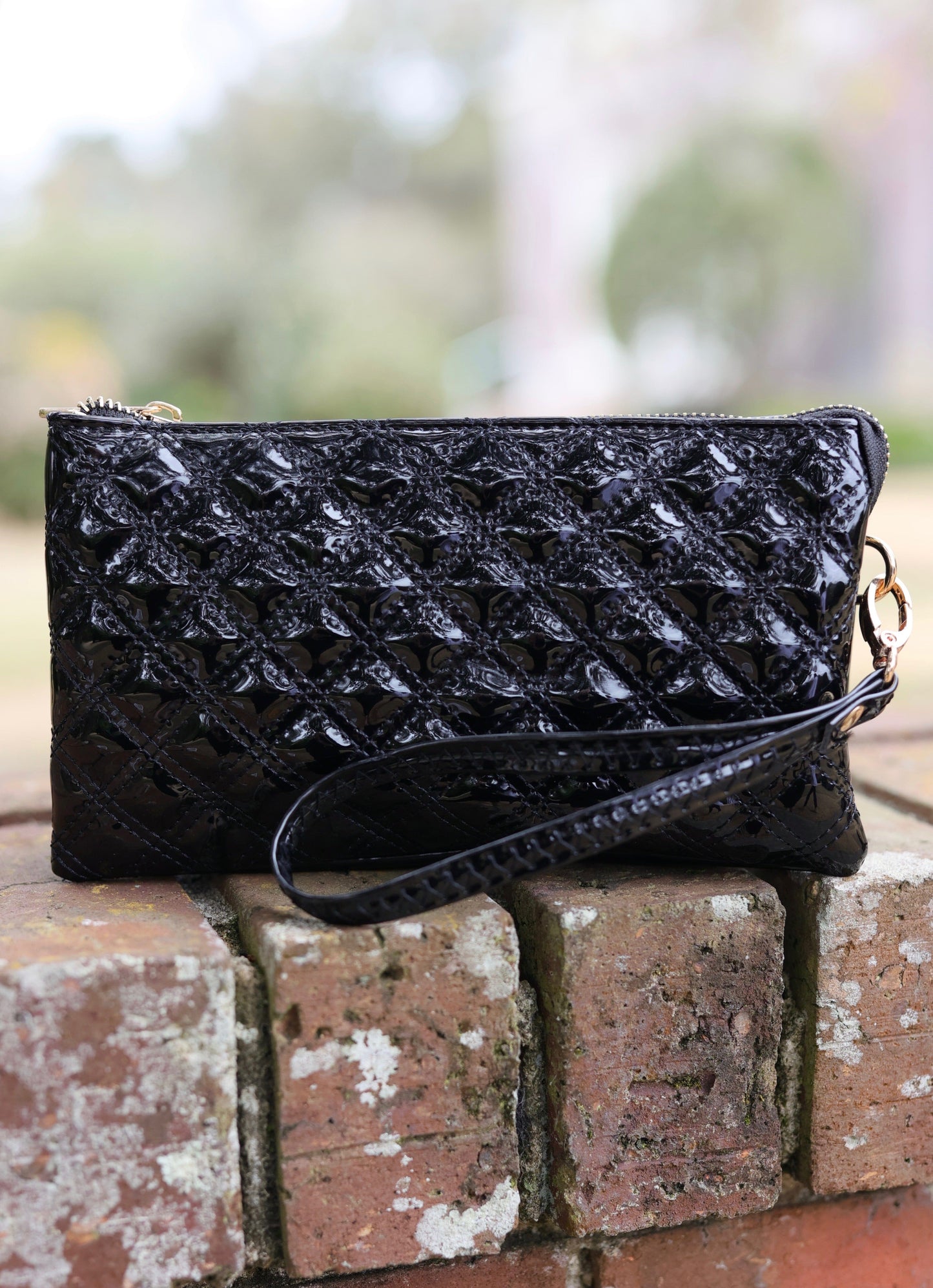 Liz Custom Collection Crossbody- BLACK PATENT - Caroline Hill