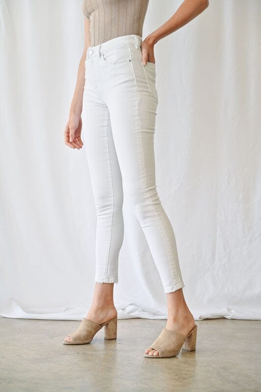 White ankle length on sale jeans