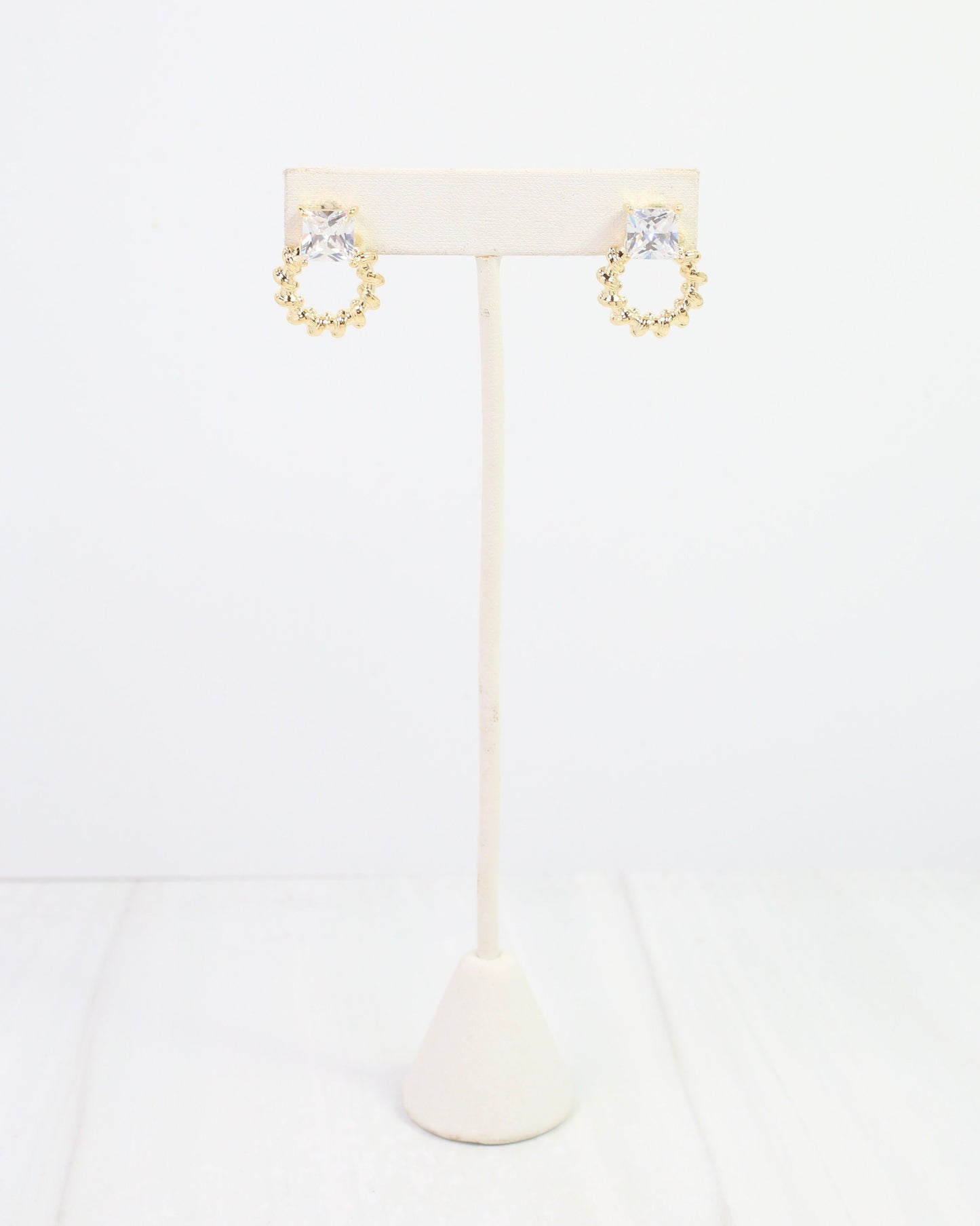 Sykes CZ Circle Earring Gold