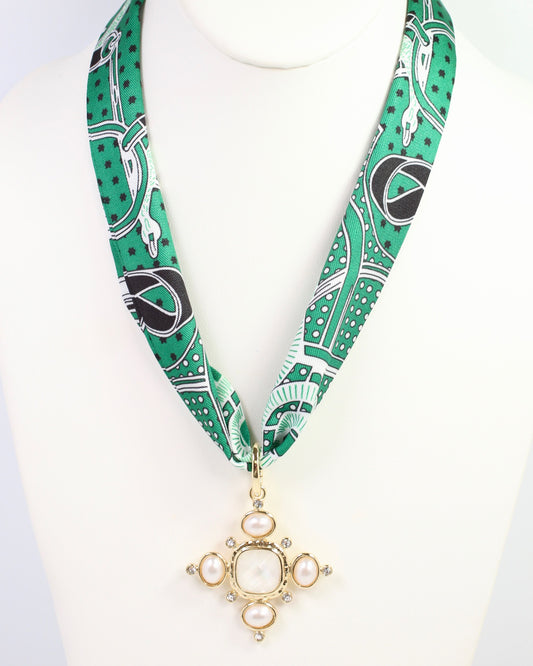 Cline Pearl and CZ Charm Gold