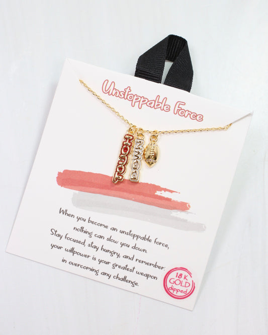 Enamel Touch Down Necklace Red White