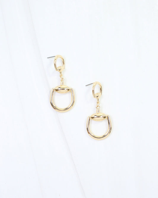 Logan Horsebit Dangle Earring Gold