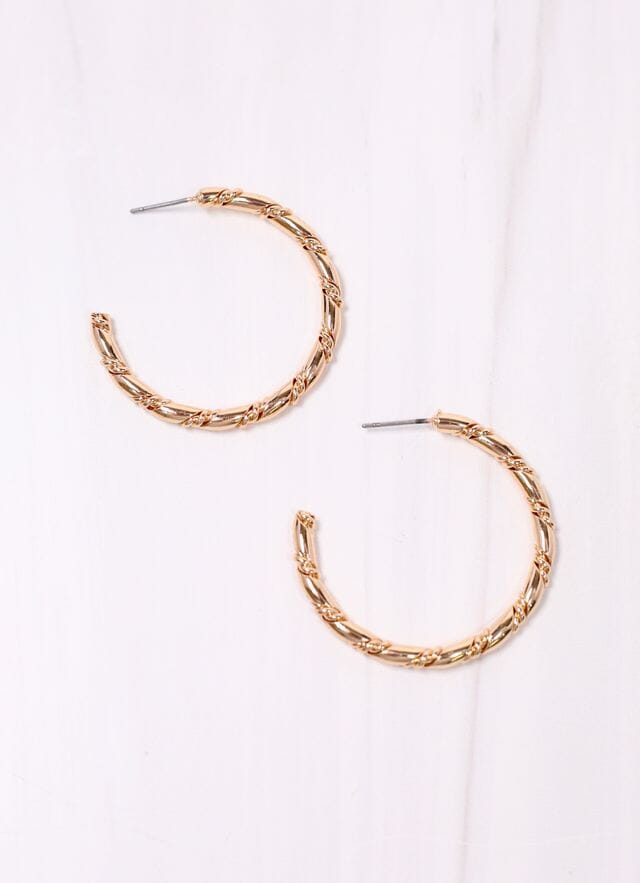 Mette Twisted Hoop Earring GOLD - Caroline Hill