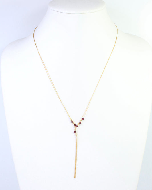 Merida Beaded Tassel Necklace Garnet