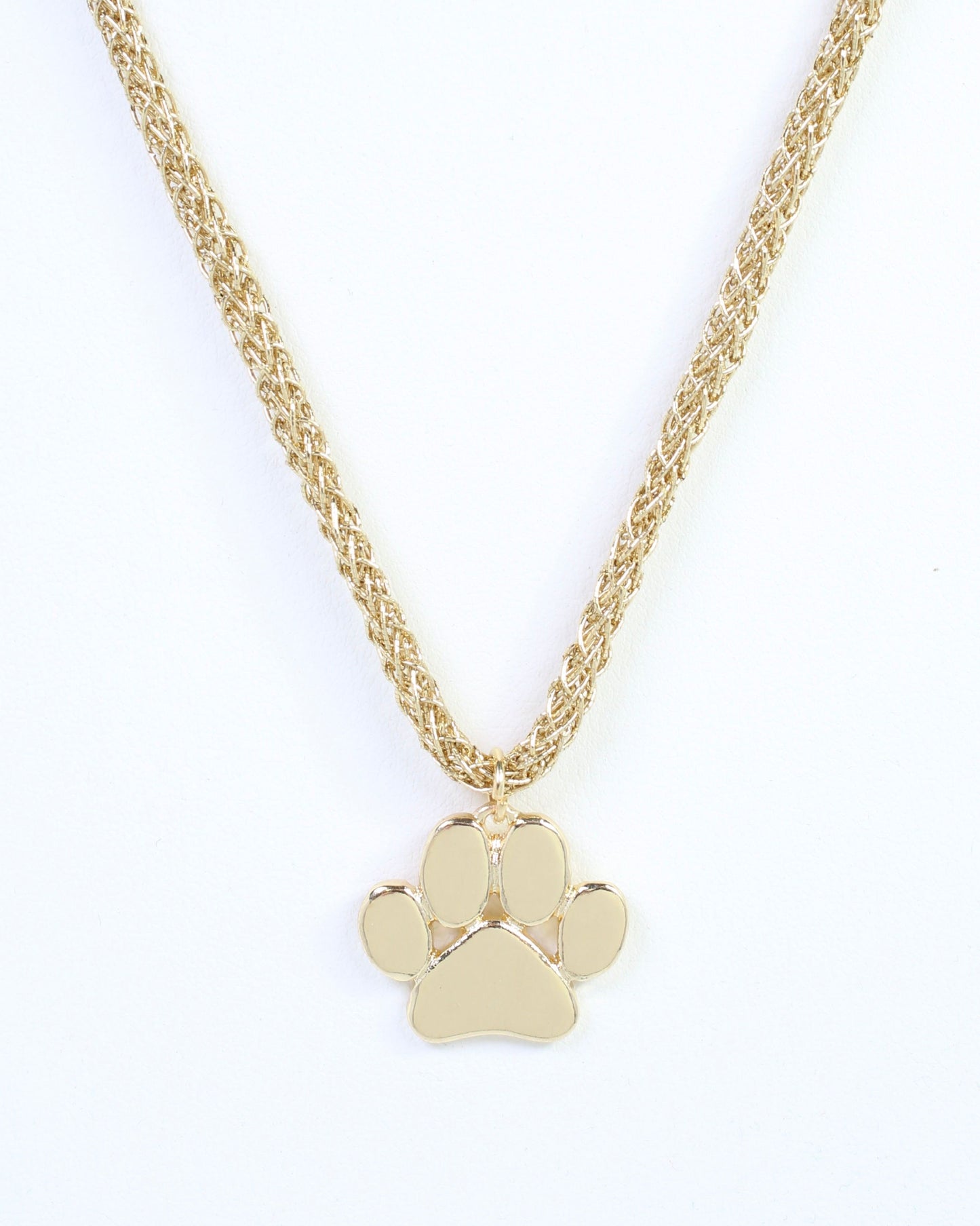 Corie Cord Necklace Paw Print Gold