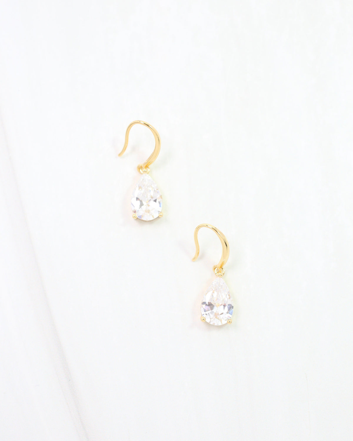 Emma Teardrop CZ Earring WR Gold