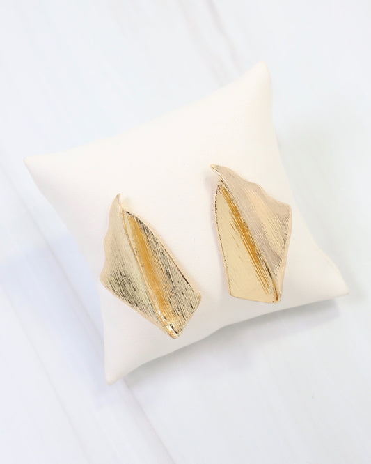 Emmaline Brushed Gold Post Earring Gold