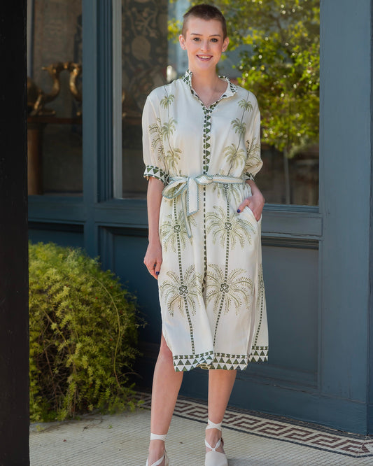 Briar Palm Tree Printed Dress
