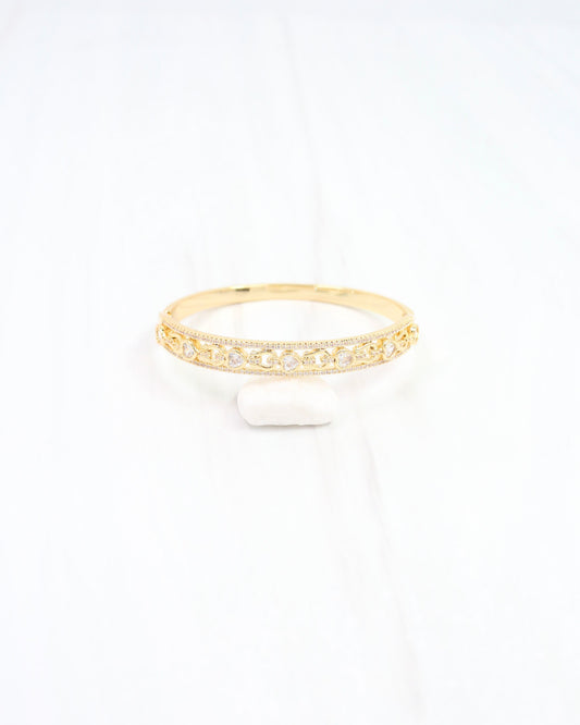 Rayna Horsebit CZ Bangle Bracelet WR GOLD