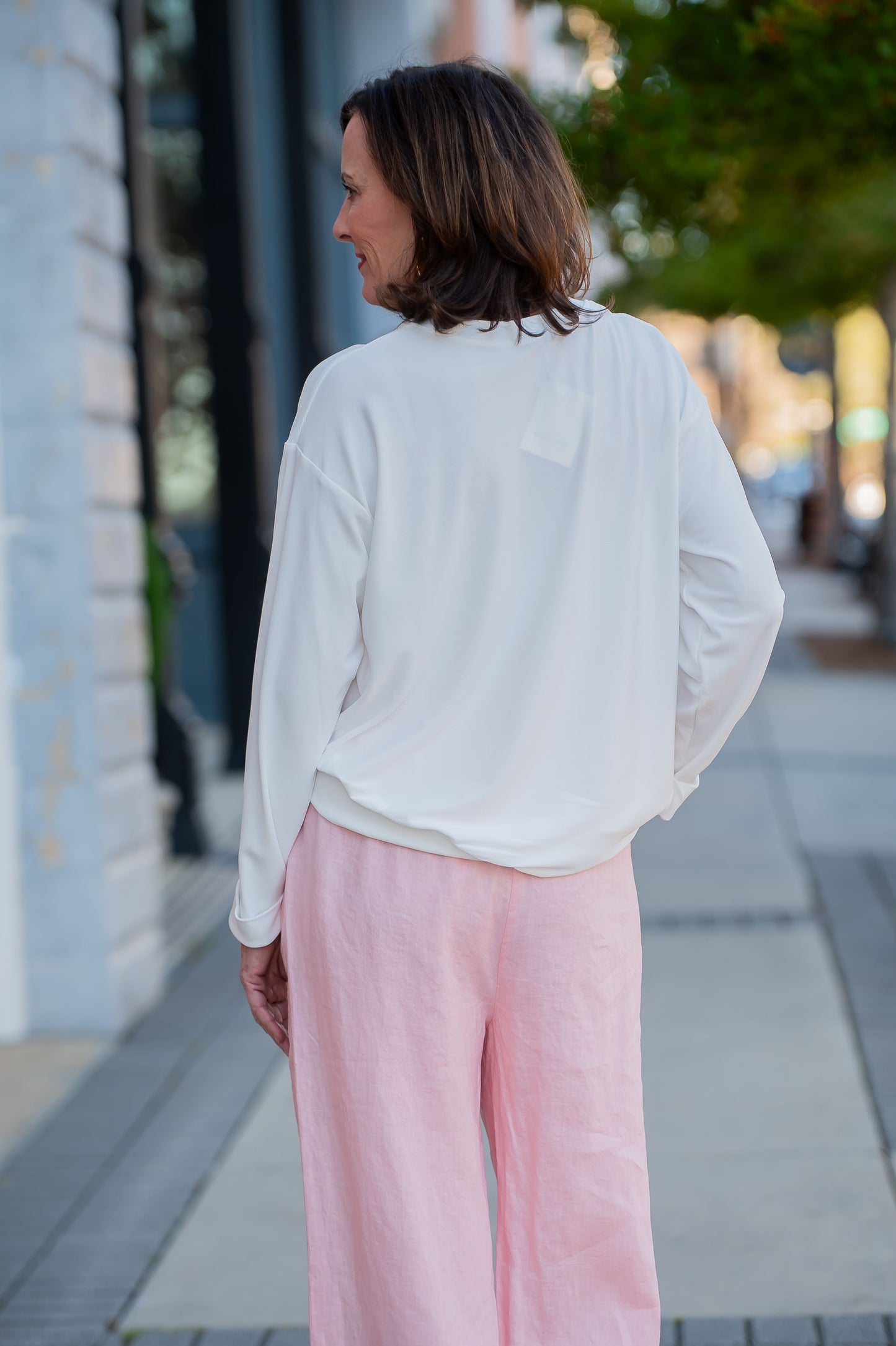 Jen Asymmetric Hem Lightweight Sweatshirt