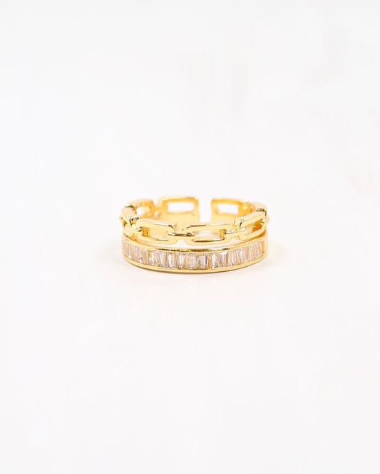 Leighton Link and Crystal Ring Gold