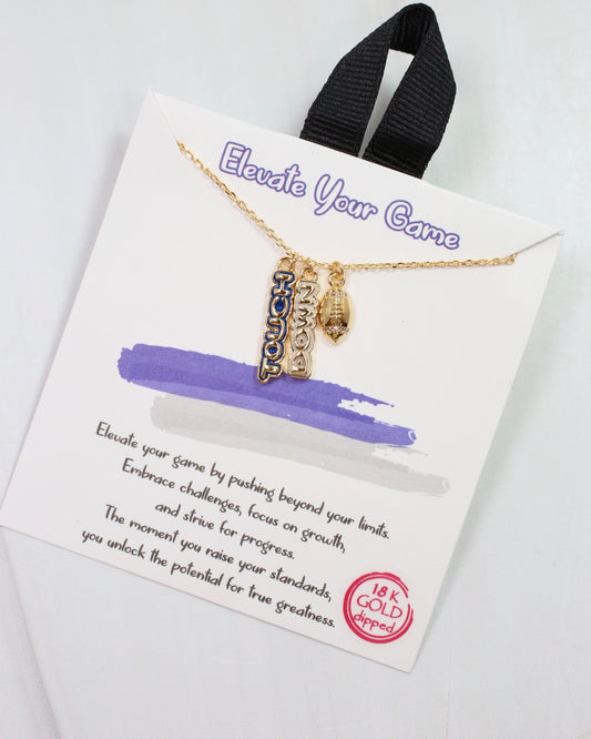 Enamel Touch Down Necklace Blue White