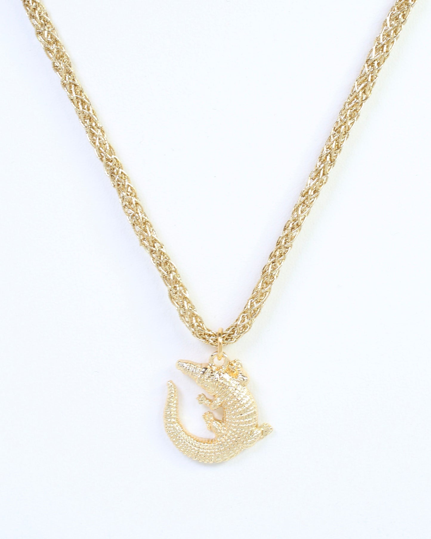 Corie Cord Necklace Alligator Gold