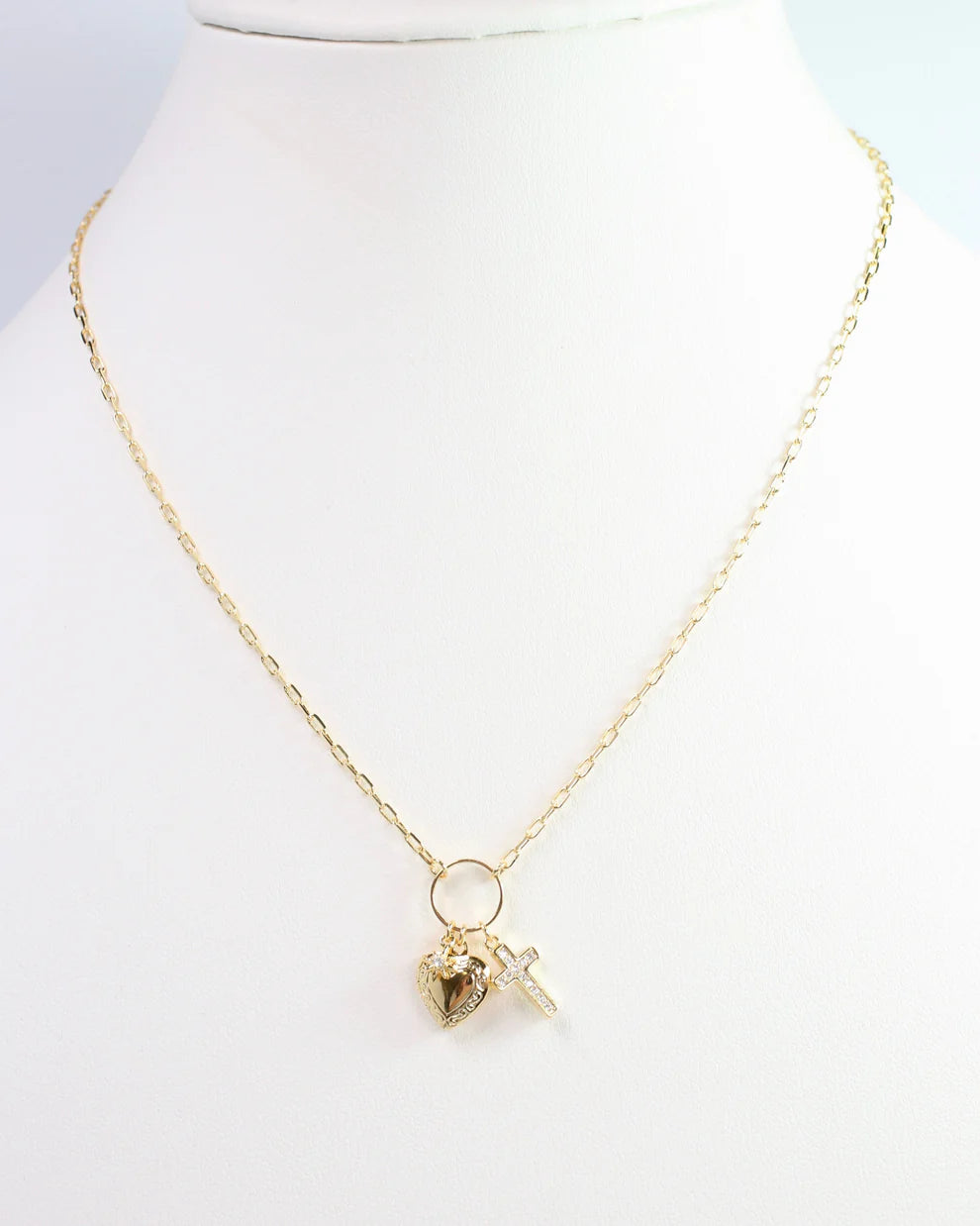 Sally Drop Charm Necklace Gold