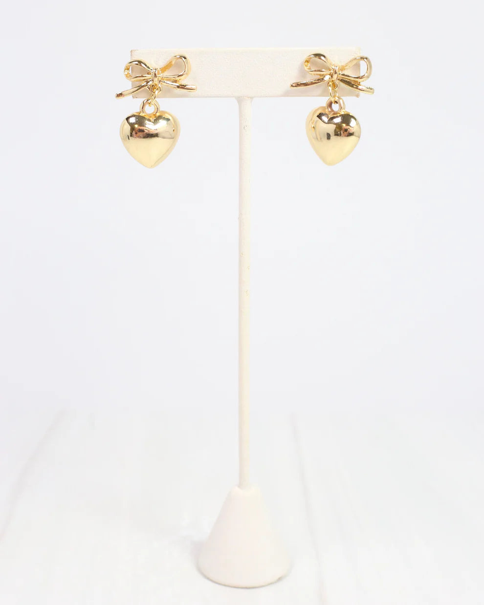 Catie Bow Heart Earring GOLD